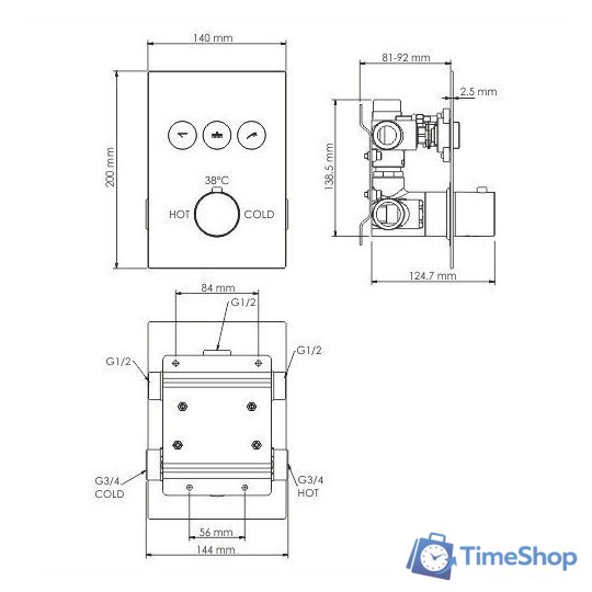 Смеситель Wasserkraft Neime 1944 Thermo - Изображение №2 — Интернет-магазин Time-Shop