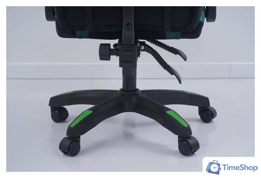Игровое (геймерское) кресло Calviano 1584 (велюр, черный/зеленый) - Изображение №7 — Интернет-магазин Time-Shop