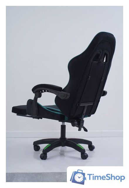 Игровое (геймерское) кресло Calviano 1584 (велюр, черный/зеленый) - Изображение №8 — Интернет-магазин Time-Shop