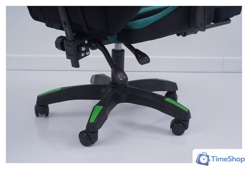 Игровое (геймерское) кресло Calviano 1584 (велюр, черный/зеленый) - Изображение №5 — Интернет-магазин Time-Shop