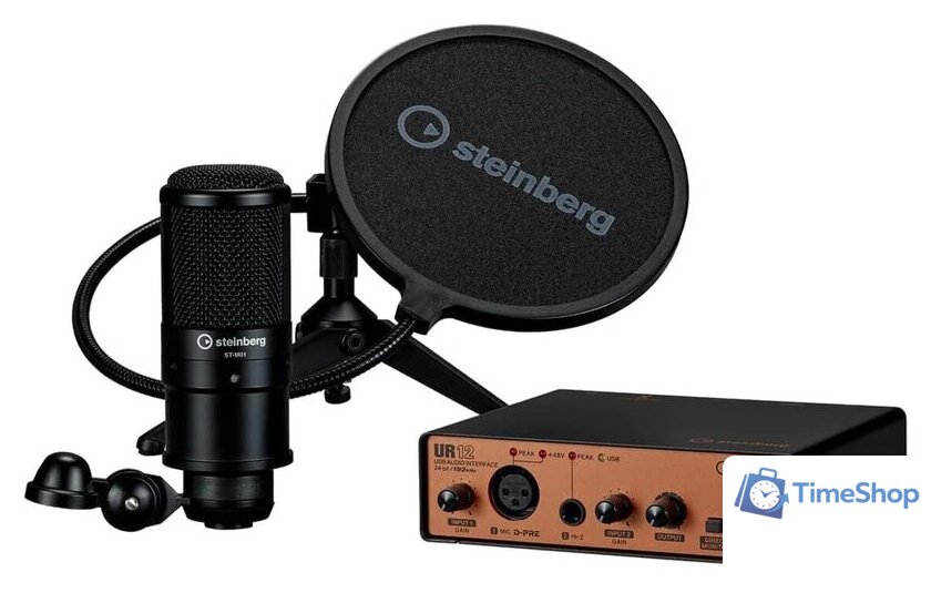 Комплект для звукозаписи Steinberg UR12 Podcast Starter Pack (черный/оранжевый) - Изображение №1 — Интернет-магазин Time-Shop