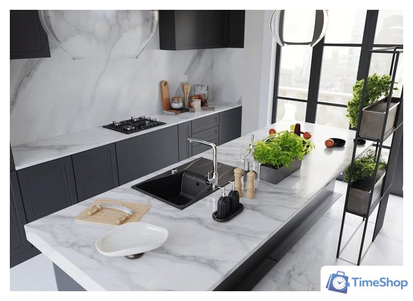 Кухонная мойка Kernau KGS O 6078 1B1D Black Metallic - Изображение №7 — Интернет-магазин Time-Shop