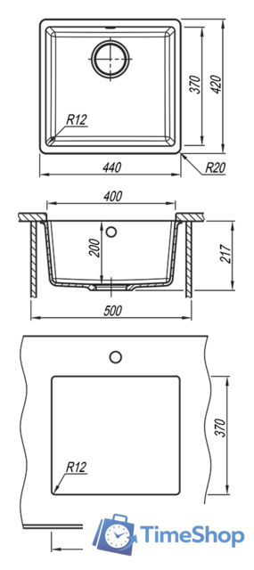 Кухонная мойка Florentina Вега 400 (бежевый) - Изображение №2 — Интернет-магазин Time-Shop