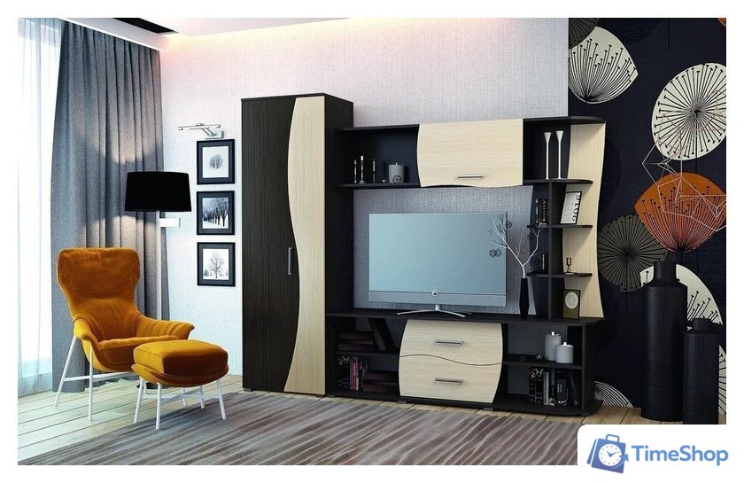 Стенка Горизонт Капри (венге/дуб) - Изображение №2 — Интернет-магазин Time-Shop