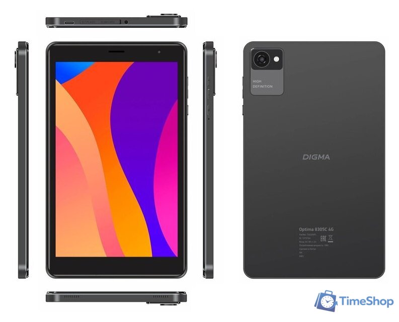 Планшет Digma Optima 8305C 4G (серый) - Изображение №12 — Интернет-магазин Time-Shop