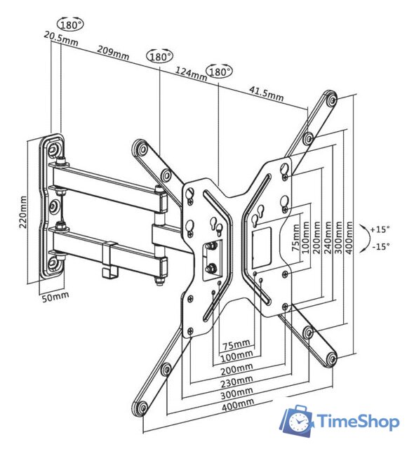 Кронштейн для телевизора Ultramounts UM908 (черный) - Изображение №12 — Интернет-магазин Time-Shop