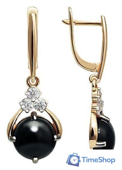 Серьги Кристалл CK13400226773 (с агатом и фианитом) - Изображение №1 — Интернет-магазин Time-Shop