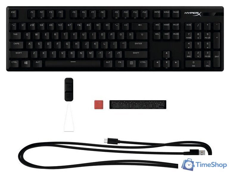 Клавиатура HyperX Alloy Origins PBT (HyperX Red, нет кириллицы) - Изображение №2 — Интернет-магазин Time-Shop