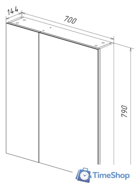  Lemark Шкаф с зеркалом Universal 70 LM70ZS-U (белый глянец) - Изображение №7 — Интернет-магазин Time-Shop