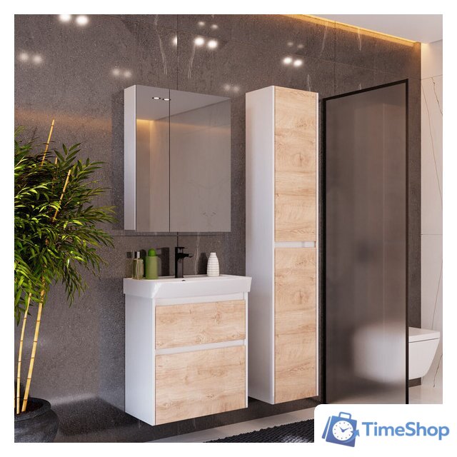  Lemark Шкаф с зеркалом Universal 70 LM70ZS-U (белый глянец) - Изображение №5 — Интернет-магазин Time-Shop