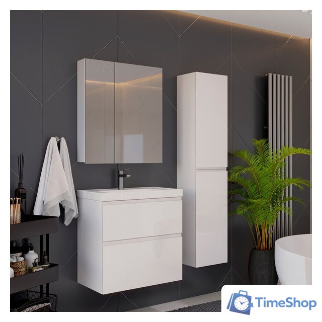  Lemark Шкаф с зеркалом Universal 70 LM70ZS-U (белый глянец) - Изображение №6 — Интернет-магазин Time-Shop