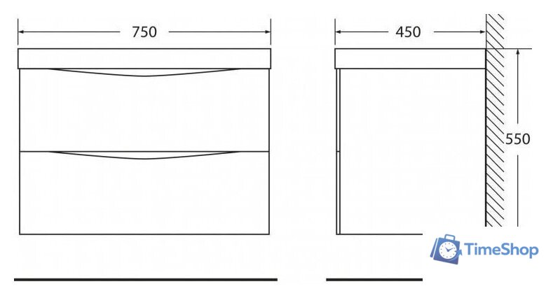  BelBagno Тумба под умывальник Marino-750-2C-SO-RN-P (rovere nature) - Изображение №3 — Интернет-магазин Time-Shop
