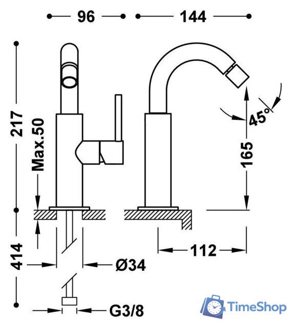 Смеситель Tres Study 26222402NM - Изображение №2 — Интернет-магазин Time-Shop