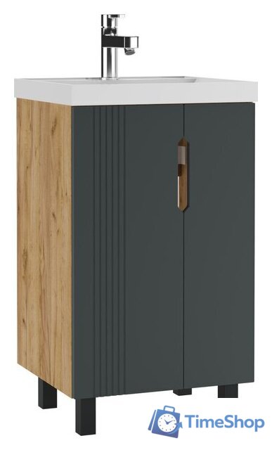  Айсберг Тумба под умывальник Bazis 50 Марта без ящика (дуб вотан) - Изображение №1 — Интернет-магазин Time-Shop