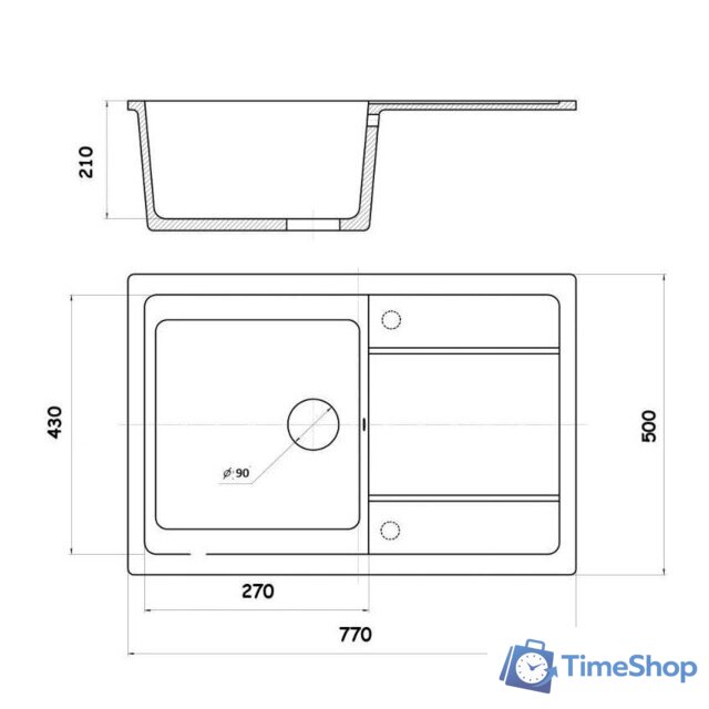 Кухонная мойка Wisent MW780-28 (белый) - Изображение №2 — Интернет-магазин Time-Shop