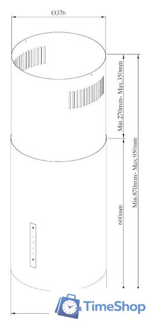 Кухонная вытяжка Korting Cylinder KHA 39970 W - Изображение №4 — Интернет-магазин Time-Shop