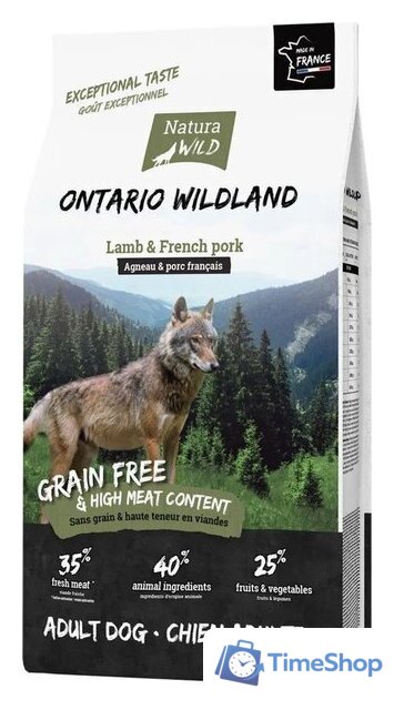 Сухой корм для собак Natura Wild Ontario Wildland для всех пород с ягненком и французской свининой 12 кг - Изображение №1 — Интернет-магазин Time-Shop
