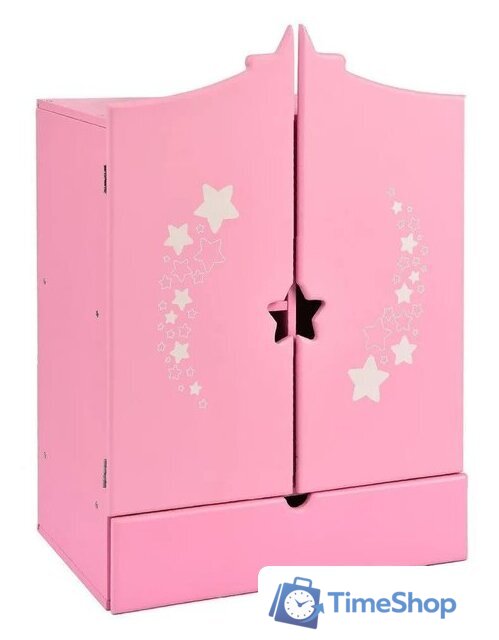 Шкаф для кукол Leader Toys Diamond Star c дизайнерским звездным принтом 74219 (розовый) - Изображение №1 — Интернет-магазин Time-Shop