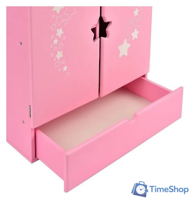 Шкаф для кукол Leader Toys Diamond Star c дизайнерским звездным принтом 74219 (розовый) - Изображение №5 — Интернет-магазин Time-Shop