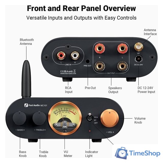 Усилитель мощности Fosi Audio MC101 - Изображение №3 — Интернет-магазин Time-Shop