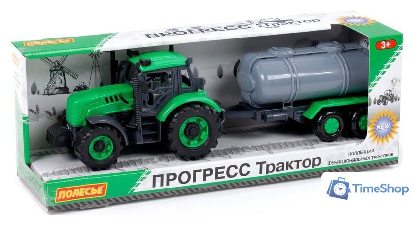 Трактор Полесье Прогресс с прицепом-цистерной 91567 (зеленый) - Изображение №1 — Интернет-магазин Time-Shop