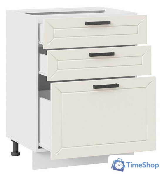 Шкаф напольный Трия Лорас 1Н6Я3 (белый/холст брюле) - Изображение №2 — Интернет-магазин Time-Shop