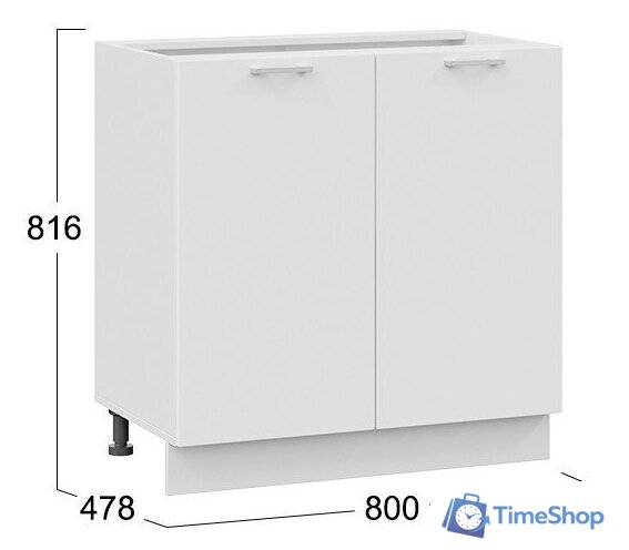 Шкаф напольный Трия Габриэлла 1Н8 (белый/сноу) - Изображение №3 — Интернет-магазин Time-Shop