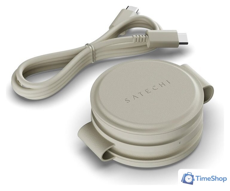 Беспроводное зарядное Satechi OntheGo 3-in-1 Charger ST-QTG31W (бежевый) - Изображение №2 — Интернет-магазин Time-Shop
