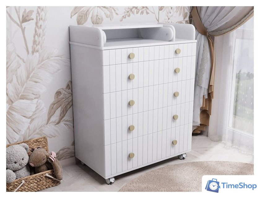 Детский комод Incanto Lunna Charm МДФ 800/5 PK-0004/12mdf (белый) - Изображение №7 — Интернет-магазин Time-Shop