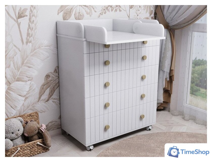 Детский комод Incanto Lunna Charm МДФ 800/5 PK-0004/12mdf (белый) - Изображение №8 — Интернет-магазин Time-Shop