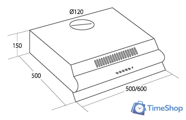 Кухонная вытяжка Akpo P3060 WK-7 (черный) - Изображение №2 — Интернет-магазин Time-Shop