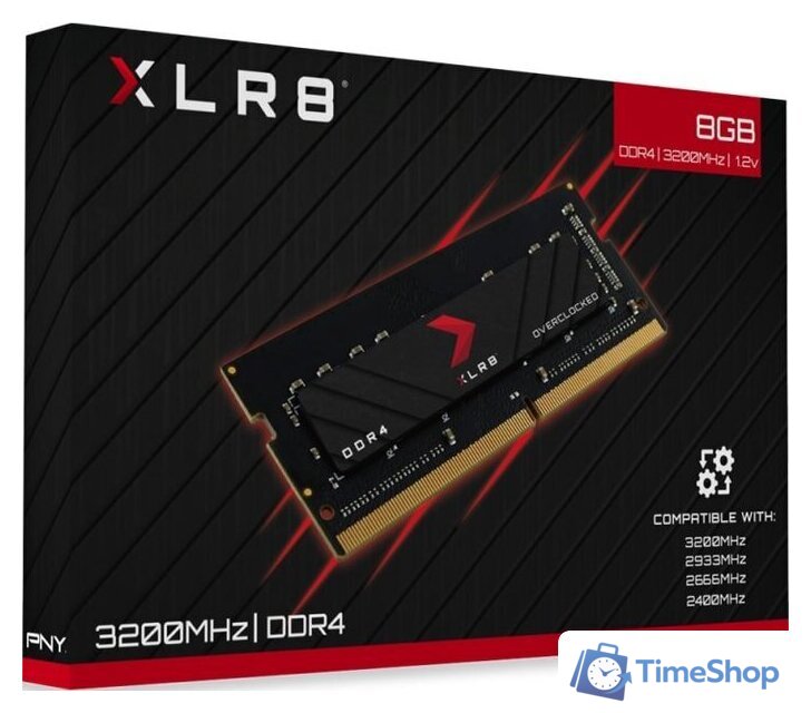 Оперативная память PNY XLR8 8GB DDR4 SODIMM PC4-25600 MN8GSD43200 - Изображение №3 — Интернет-магазин Time-Shop