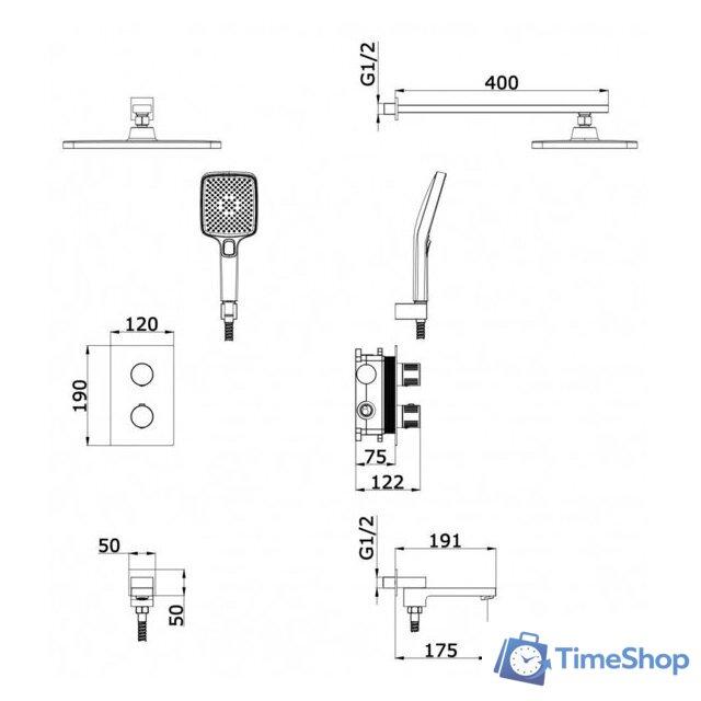 Душевая система  Vieir V25004-3 - Изображение №2 — Интернет-магазин Time-Shop