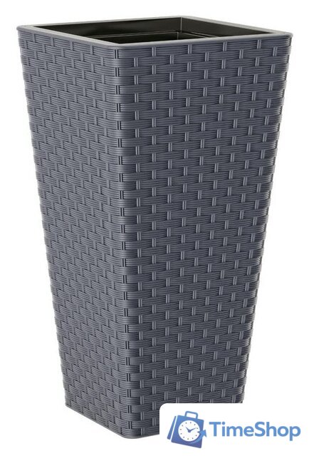 Кашпо Form-Plastic Rattana Slim FP-3900-014 (антрацитовый) - Изображение №1 — Интернет-магазин Time-Shop
