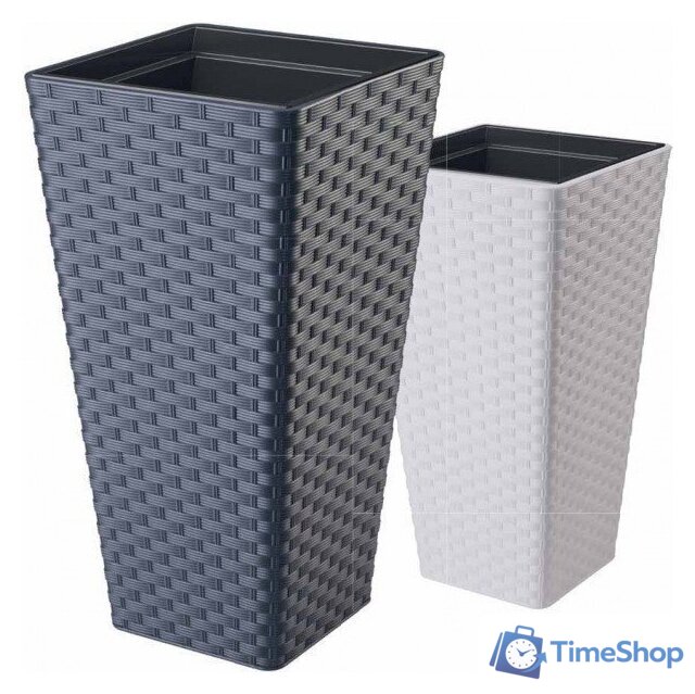 Кашпо Form-Plastic Rattana Slim FP-3900-014 (антрацитовый) - Изображение №3 — Интернет-магазин Time-Shop