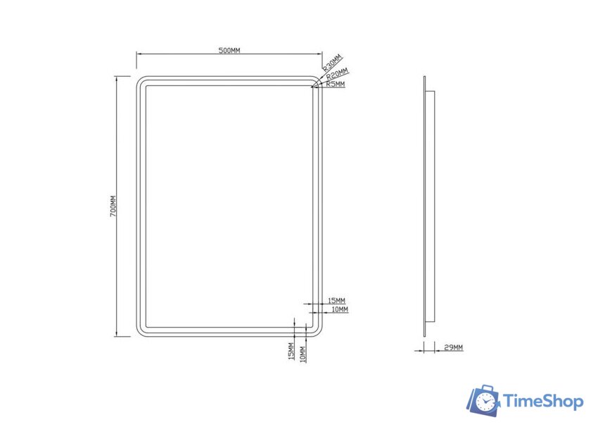  Roxen Зеркало Irida 510185-50AF с подогревом - Изображение №8 — Интернет-магазин Time-Shop