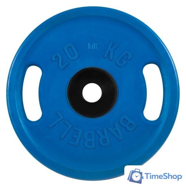 Диск MB Barbell Евро-классик с ручками 51 мм (1x20 кг, синий) - Изображение №1 — Интернет-магазин Time-Shop