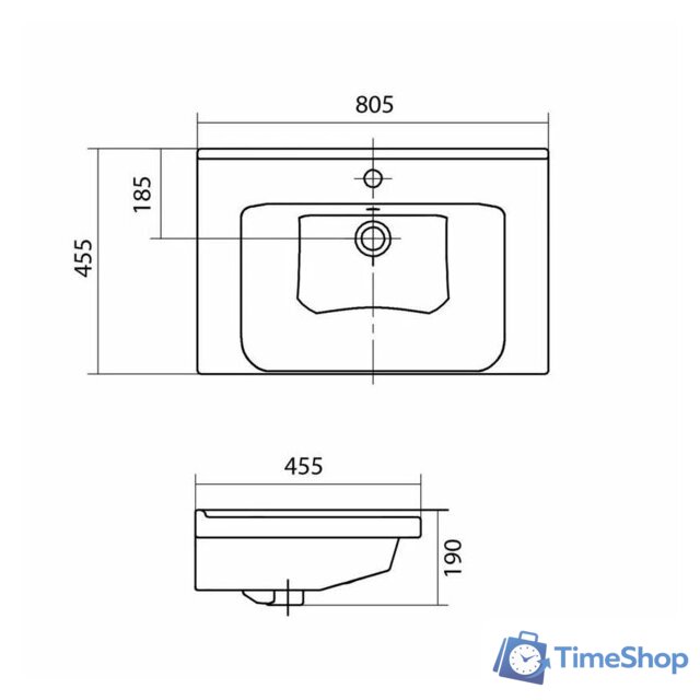  Volna Тумба с умывальником Grey 80.2Y Маринда 80 (подвесная) - Изображение №9 — Интернет-магазин Time-Shop