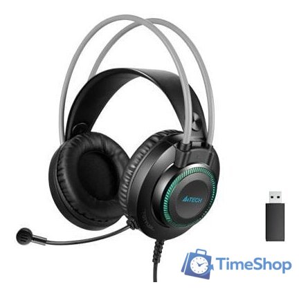 Наушники A4Tech Fstyler FH200U (черный/серый) - Изображение №2 — Интернет-магазин Time-Shop