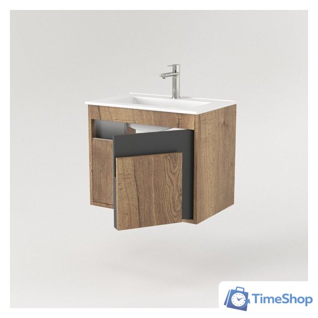  Дабер Тумба под умывальник 016 WeltWasser Deilbach 7517-60 Т16.6W.0.22_light (с подсветкой, дуб галифакс/серый) - Изображение №3 — Интернет-магазин Time-Shop