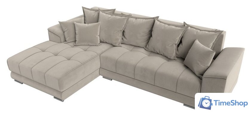 Угловой диван Лига диванов НордСтар левый 121113L (микровельвет бежевый/подушки микровельвет бежевый) - Изображение №6 — Интернет-магазин Time-Shop