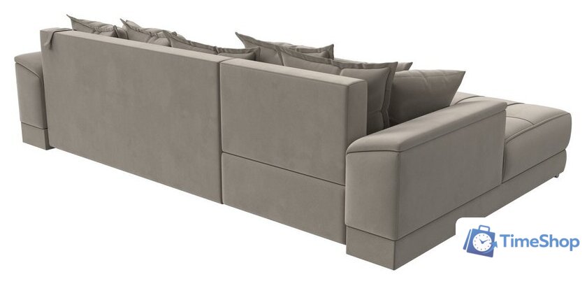 Угловой диван Лига диванов НордСтар левый 121113L (микровельвет бежевый/подушки микровельвет бежевый) - Изображение №5 — Интернет-магазин Time-Shop