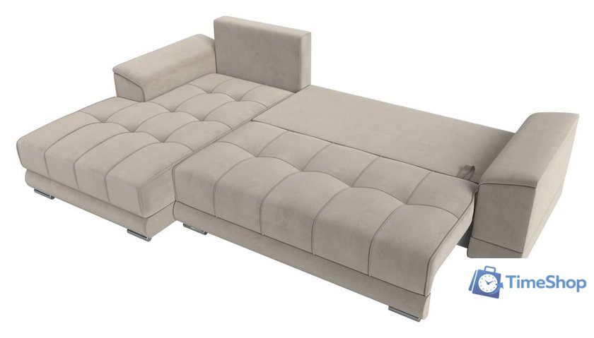 Угловой диван Лига диванов НордСтар левый 121113L (микровельвет бежевый/подушки микровельвет бежевый) - Изображение №8 — Интернет-магазин Time-Shop