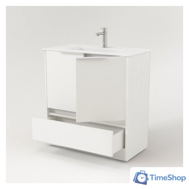  Дабер Тумба под умывальник 017 WeltWasser Deilbach 7517-70 Т17.7W.0.5Б (белый древесный/ручка белая) - Изображение №3 — Интернет-магазин Time-Shop