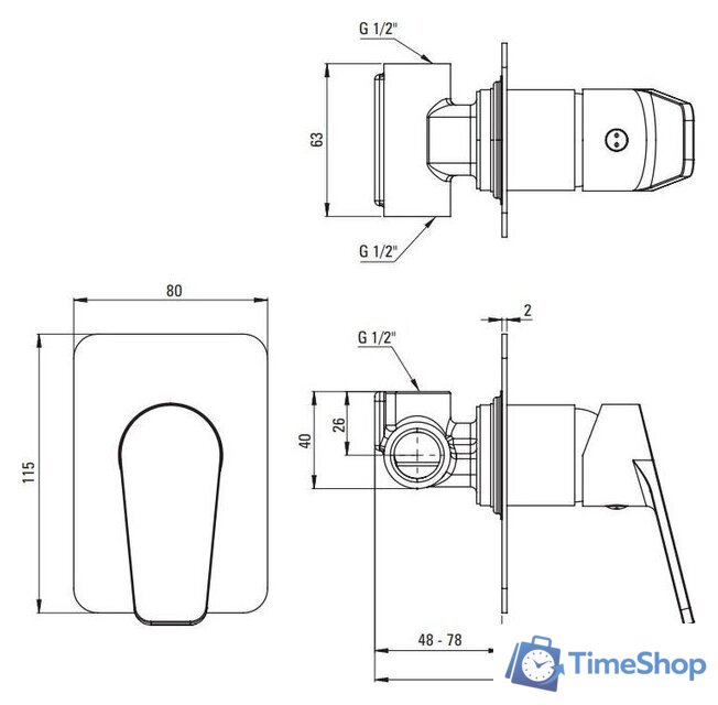 Смеситель Deante Jasmin Nero BGJ N44L - Изображение №2 — Интернет-магазин Time-Shop