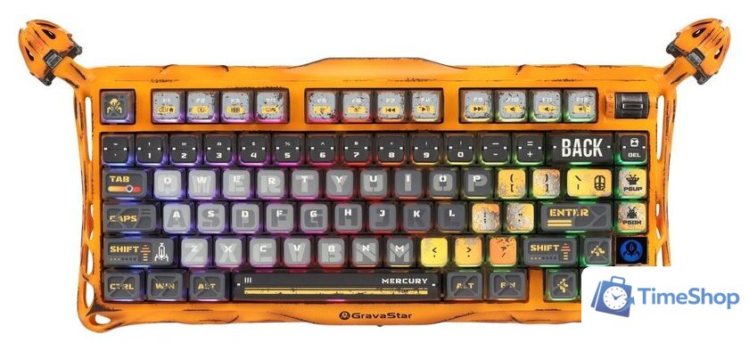 Клавиатура Gravastar Mercury K1 Pro Special Edition Battle-Worn Yellow (GravaStar x Kailh Speedy Mint) - Изображение №1 — Интернет-магазин Time-Shop