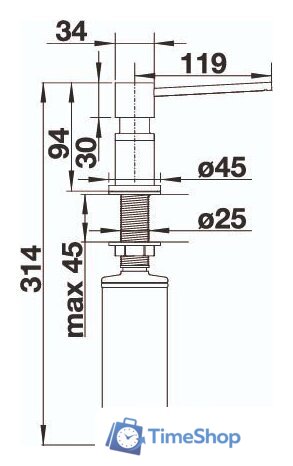 Дозатор для моющего средства Blanco Lato (хром/черный) - Изображение №2 — Интернет-магазин Time-Shop