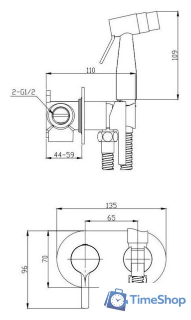 Гигиенический душ Raglo R20.52 - Изображение №2 — Интернет-магазин Time-Shop