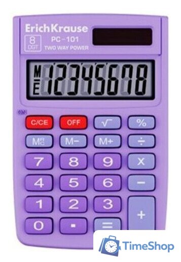 Калькулятор Erich Krause PC-101 62006 (фиолетовый) - Изображение №1 — Интернет-магазин Time-Shop