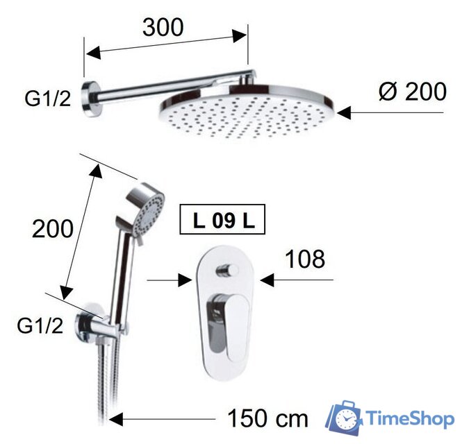 Душевая система  Remer Class Line L 09 S 02 - Изображение №2 — Интернет-магазин Time-Shop